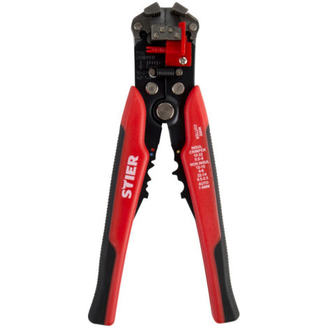 STIER Pince à couper, sertir et dénuder Kombi+, pour coupes de 0,2 à 6,0 mm², multifonction 3en1, coupeur de câbles,