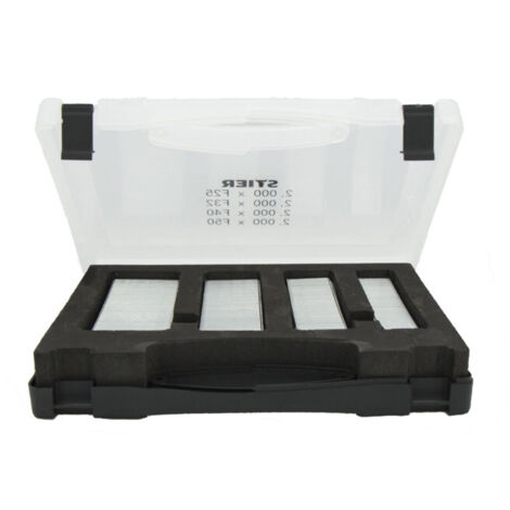STIER Pointes à tête homme (brads) en coffret 25 - 50 mm, 8000 pièces, galvanisé, pointes ovales, clou tête homme