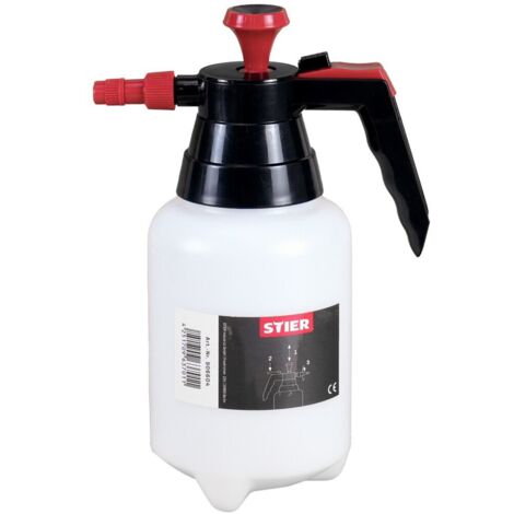 STIER Pumpsprühflasche für Bremsenreiniger mit Viton-Dichtung, 1 L Fassungsvermögen, Sprühflasche mit integrierter Pumpe, verstellbare Düse, für eine Vielzahl lösungsmittelhaltiger Produkte