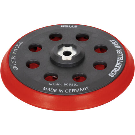 STIER Schleifteller Stützteller hart D123mm 5/16“ M8 für Exzenterschleifer, 120mm, mit klett