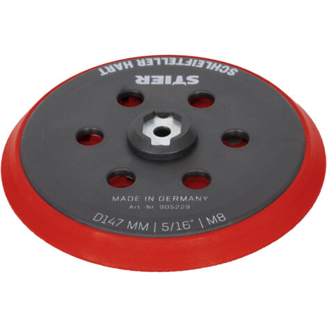 STIER Schleifteller Stützteller hart D147mm 5/16“ M8 für Exzenterschleifer, 150 mm, mit klett