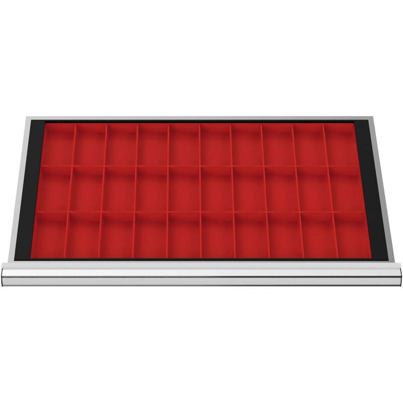 Image of Schubladeneinteilung Kleinteilekästen blh 100 mm Innenmaß 800x450 mm 30 ktk 75x150 mm - Stier
