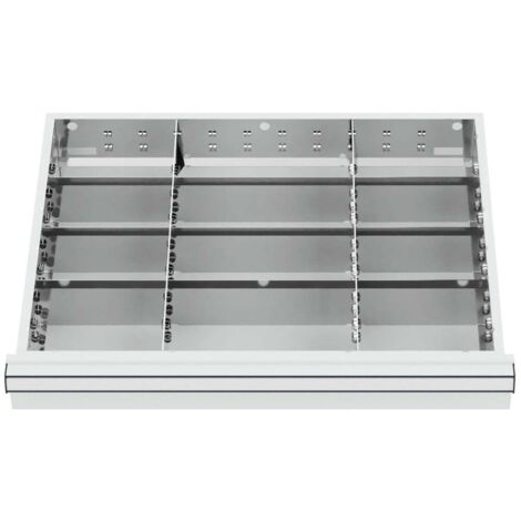STIER Schubladeneinteilung Metalleinteilung BLH 100/125 mm Innenmaß 600x450 mm 12 Fächer 6 x TW 175