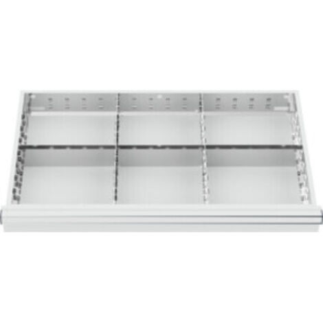 STIER Schubladeneinteilung Metalleinteilung BLH 100/125 mm Innenmaß 800x450 mm 6 Fächer
