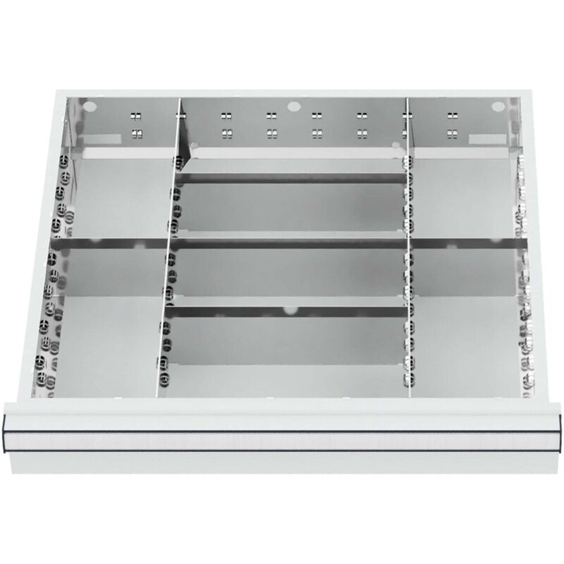 Image of Schubladeneinteilung Metalleinteilung blh 100/125 mm Innenmaß 500x450 mm 8 Fächer - Stier