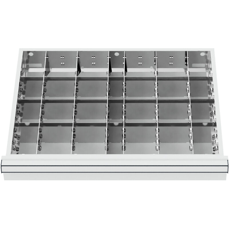 Image of Schubladeneinteilung Metalleinteilung blh 100/125 mm Innenmaß 600x450 mm 24 Fächer - Stier