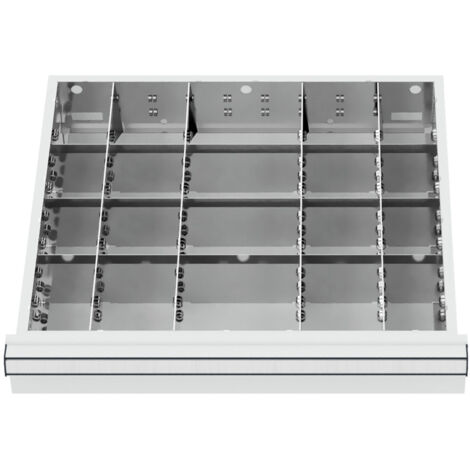 STIER Schubladeneinteilung Metalleinteilung BLH 200-300 mm Innenmaß 500x450 mm 20 Fächer 6 x TW 75