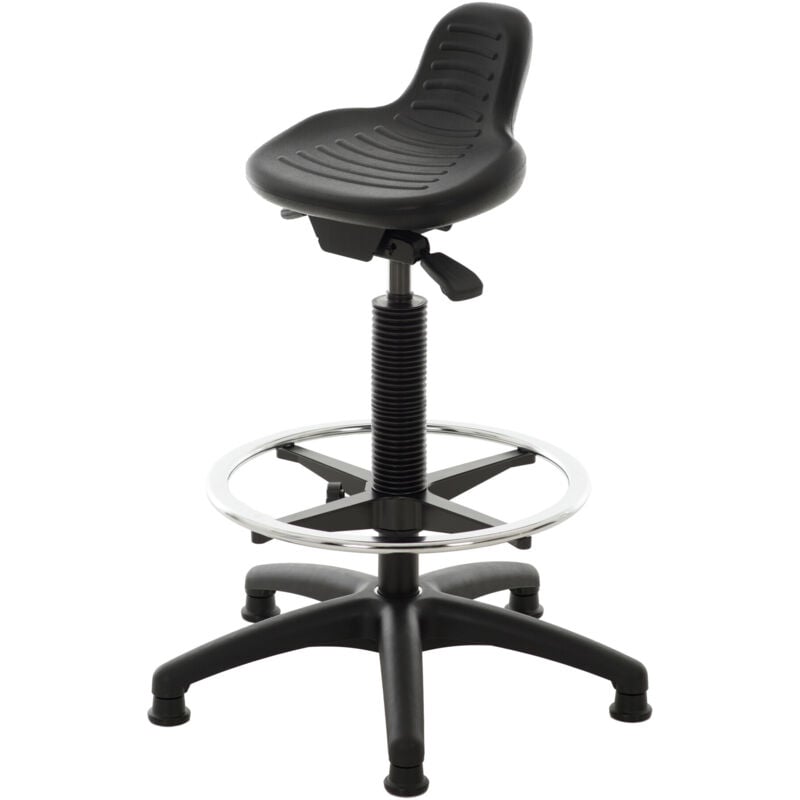 Image of Stehhilfe mit Gleitern und Fußring Sitzhöhe 640-890 mm PU-Sitz mit Griffmulde - Stier