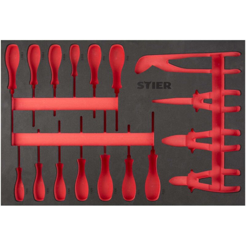 Image of STIER Weichschaumeinlage (EVA) für Schraubendreher & Zangensatz, leer