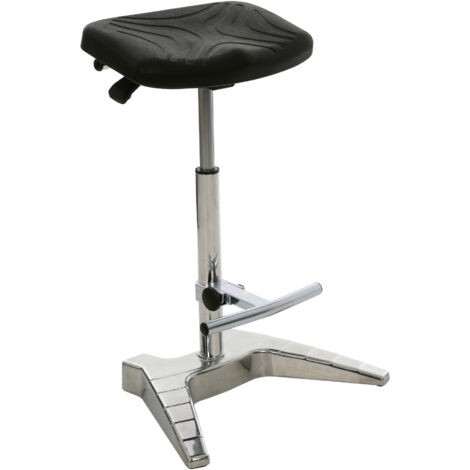 STIER XL Stehhilfe mit Fußstütze Sitzhöhe 700-880mm Belastbarkeit 150 kg softer PU-Sitz