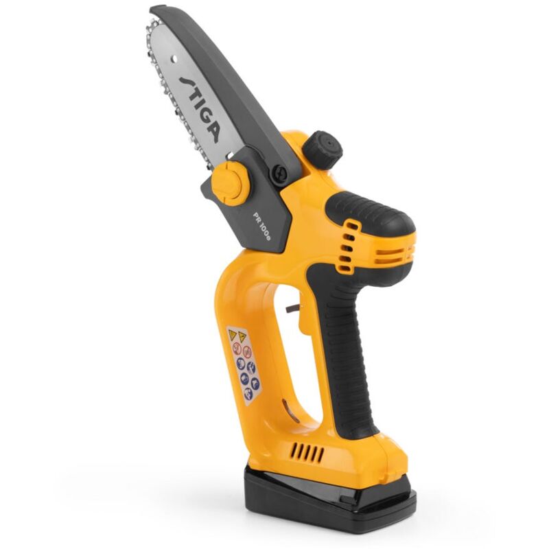 STIGA PR 100e Kit Scie d'élagage à batterie 20V 2Ah, coupe jusqu'à 120 brins d'une taille petite-moyenne, légère et ergonomique, avec lubrifiants