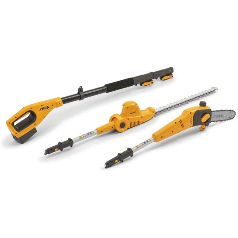 Stiga - smt 100e Kit Outil Multifonction 20V 4Ah - Taille-haies et Élagueuse avec Manche Télescopique 55 cm
