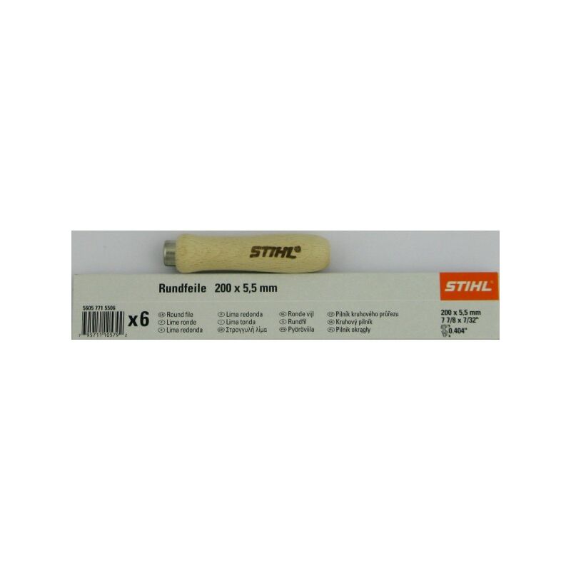 STIHL Rundfeile 6 Stück mit Feilenhalter Holz für Sägeketten von 4,0 mm bis 5,5