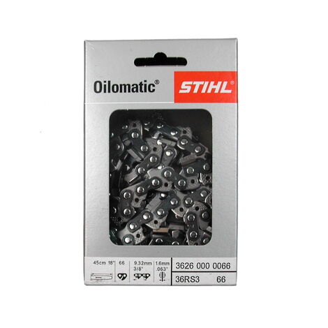Stihl – Chaîne de tronçonneuse Rapid Super 3 3/8' – Épaisseur 1,6 mm – 66 maillons – Longueur 45 cm – Pour coupe précise – 36260000066 - MM 66 TG