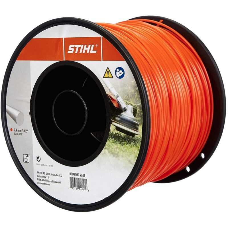 Stihl Fil de coupe rond 2,4 mm x 253 m de long Orange ( 00009302246 ) pour la coupe des bordures de gazon
