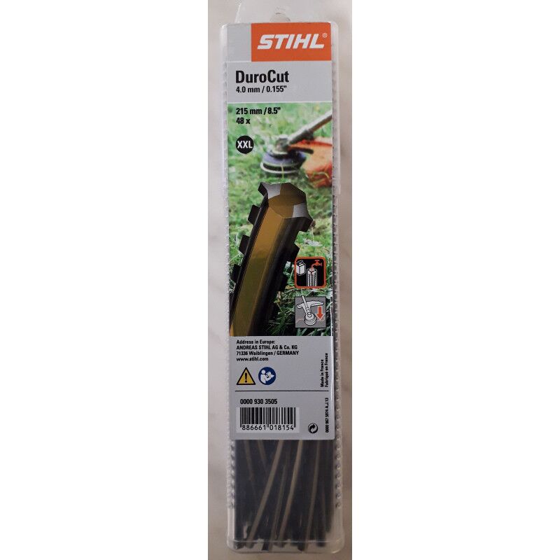 Bobine de fil diamètre 4 mm longueur 215 mm pour DuroCut or STIHL 0000 930 3505