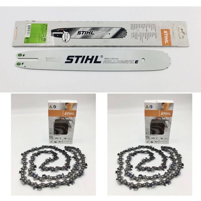 Guide chaîne Rollomatic e 40cm / 16 - 0.325 - 1,6 mm 30050004713 + 2x Chaînes de tronçonneuses 36390000062 - Stihl