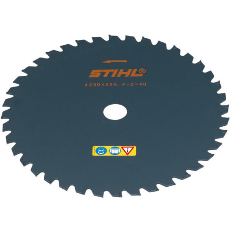 Stihl – Lame de débroussailleuse 250 mm 40 dents – Acier pour fauchage herbes hautes et buissons – 40007133806