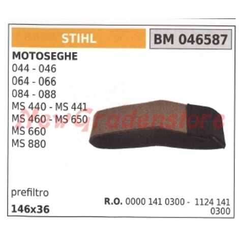 STIHL Luftvorfilter für Kettensäge 044 046 064 066 084 088 MS 440 460 650 046587