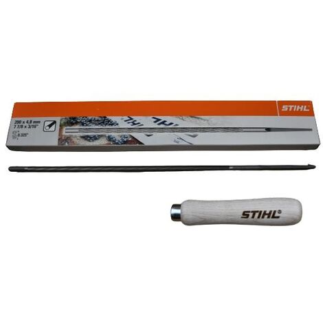 STIHL Rundfeile 6 Stück mit 1Holz Feilenhalter für Sägeketten 4,8 mm 56057714806