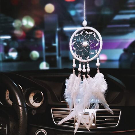 (Stil E-Weiß) Feder-Traumfänger Auto-Innenraum-Rückspiegel-Penda
