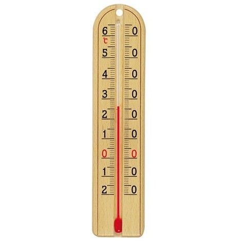 Thermomètre analogique à alcool en hêtre blanc