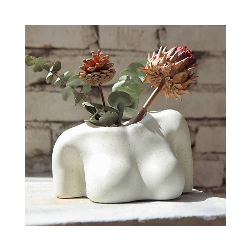 Stile nordico corpo femminile pianta vaso di fiori...
