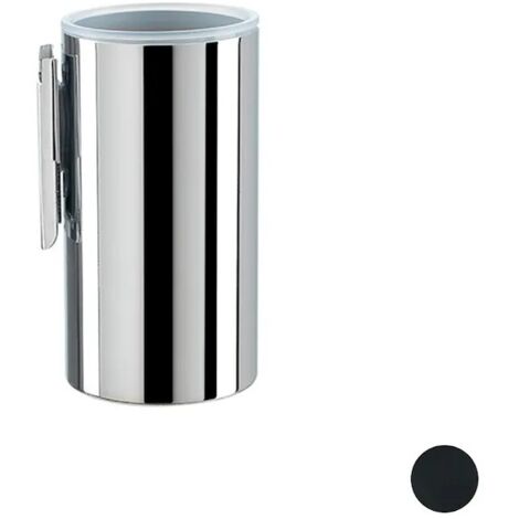 STILHAUS Bicchiere Portaspazzolini Da Muro Hashi Nero Opaco