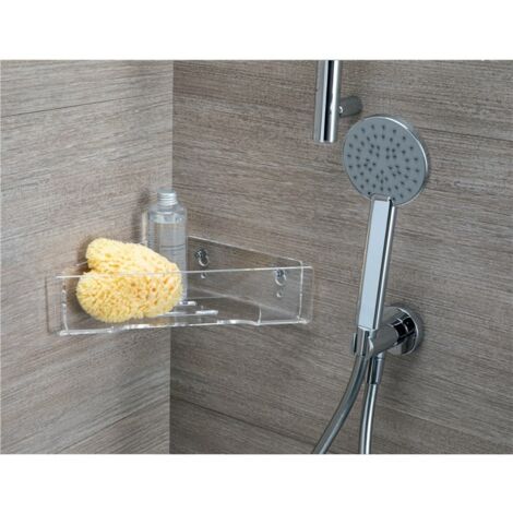 STILHAUS Cestino Portaoggetti Angolare Plexiglass Fissaggio A Muro Con Viti