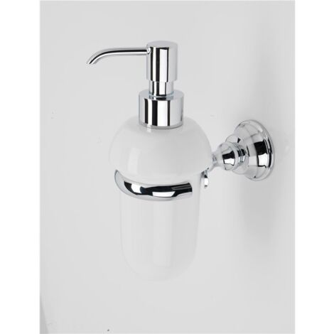 STILHAUS Dosasapone Portasapone Liquido Da Muro In Ceramica Smart Cromo