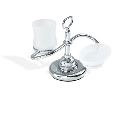 STILHAUS Elite porta sapone con bicchiere appoggio cromato codice prod: 000EL1508