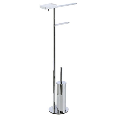 STILHAUS Living piantana 4 funzioni porta sapone, salviette , rotolo e porta scopino cromato codice prod: 000LV2108