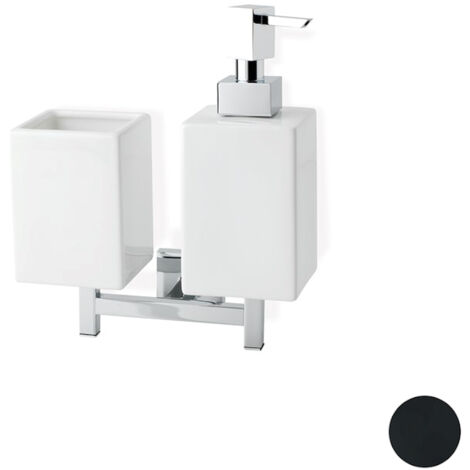 STILHAUS Urania dosatore con bicchiere parete nero codice prod: 000U14D23