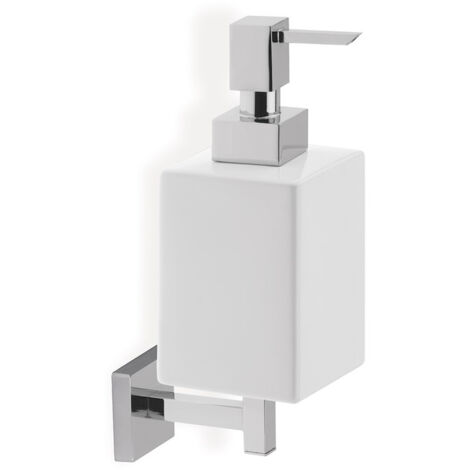 STILHAUS Urania portadosatore ceramica bianco e cromato codice prod: 000U3008