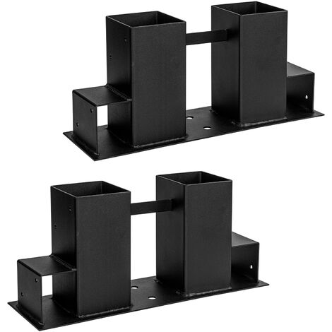 Stilista® Support d'empilage du bois de chauffage ou bois équarri, en acier galvanisé à chaud, connecteur pour assembler étagères de bois, Lot de 2 pièces, L 340 x l 100 x H 150 mm