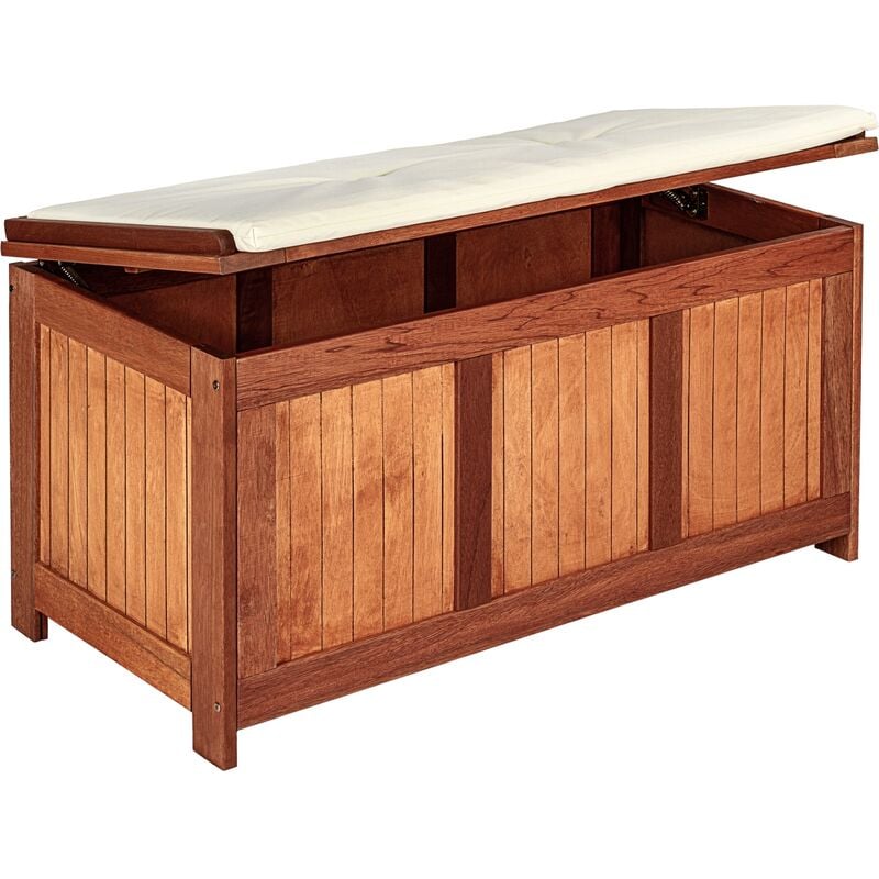 Coffre de jardin 113 x 52 x 58 cm, bois dur Shorea certifié fsc - Stilista
