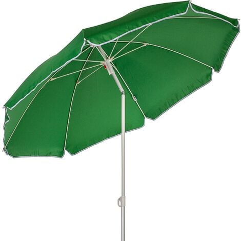STILISTA Parasol de plage 160 cm avec sac de transport, parasol, UV 30, piquet de terre, angle d'inclinaison et hauteur réglables, différentes couleurs, gris
