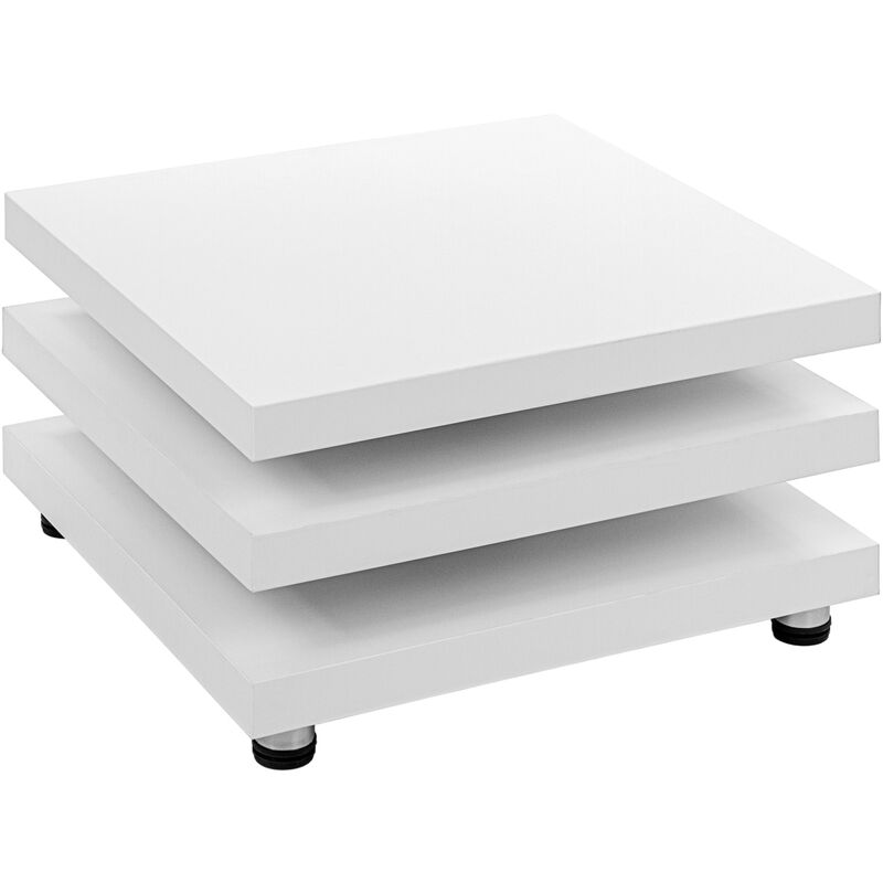 stilista - table basse 360° plateaux pivotants, design cube, différentes tailles et couleurs, 60 x 60 cm blanc mat