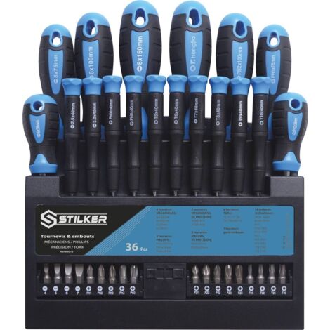 STILKER - Tournevis et embouts - présentoir de 36 pcs - 69012 - Ce produit de marque STILKER est neuf.