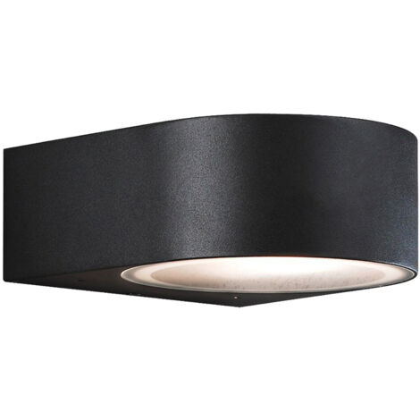 Stilvolle Wandleuchte TERAMO, E27, Aluminium schwarz, Höhe 7 cm