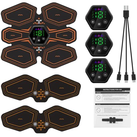 Stimulateur musculaire abdominal EMS, appareil de musculation des hanches, écran LCD, port USB, pour l'entraînement des abdominaux, le fitness à domicile, la musculation du corps, corset amincissant 0