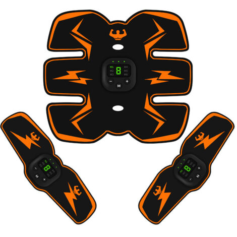 Stimulateur musculaire abdominal EMS, appareil d'entraînement pour les bras et les abdominaux, couleur orange-AquaForge