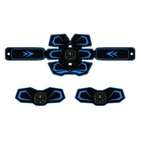 Stimulateur musculaire abdominal EMS, bande adhésive pour muscles abdominaux, kit de musculation à domicile bleu, ensemble de trois pièces Cuich-AquaForge