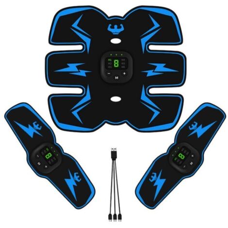 Stimulateur Musculaire abdominal EMS Professionnel, équipement de fitness EMS militaire pour abdos, bras, jambes - ceinture abdominale avec 12 programmes et coussinets gel pour hommes et femmes