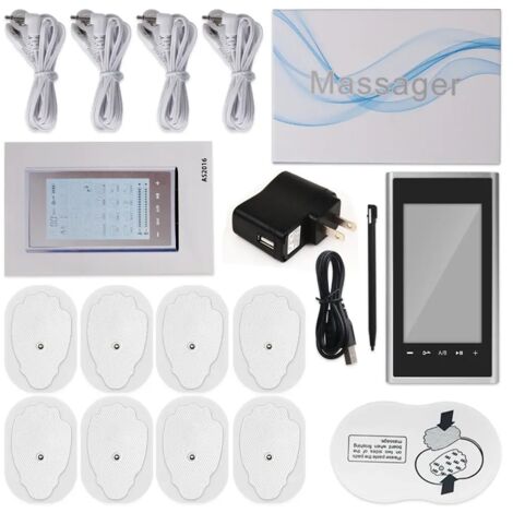 Stimulateur musculaire électrique EMS à 24 modes, 4 canaux de sortie, appareil TENS, machine de physiothérapie, massage corporel par impulsions, livraison directe01918-AquaForge