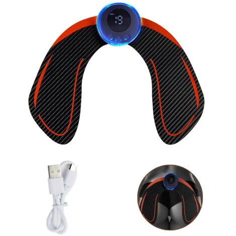 Stimulateur musculaire électrique EMS pour abdominaux, autocollants de fitness, rechargeable, massage corporel, sans fil, écran LCD, appareil d'entraînement des fessiers03481-AquaForge