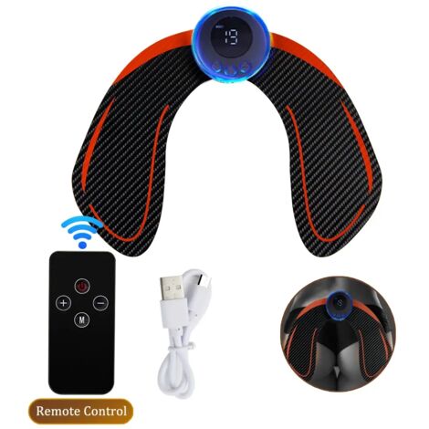 Stimulateur musculaire électrique EMS pour abdominaux, autocollants de fitness, rechargeable, massage corporel, sans fil, écran LCD, appareil d'entraînement des fessiers03543-AquaForge