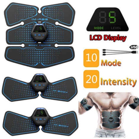 Stimulateur musculaire EMS pour abdominaux, bleu-AquaForge