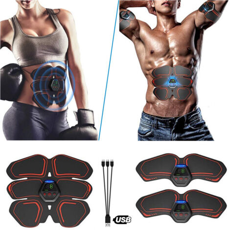 Stimulateur musculaire EMS pour abdominaux, rouge-AquaForge