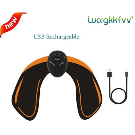 Stimulateur musculaire EMS rechargeable USB sans fil pour fessiers, hanches et abdominaux - Appareil de massage amincissant pour le corps et le fitness02215-AquaForge